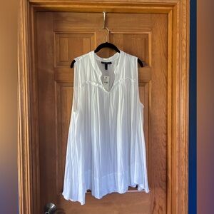 Lane Bryant White Tunic Sleeveless Blouse